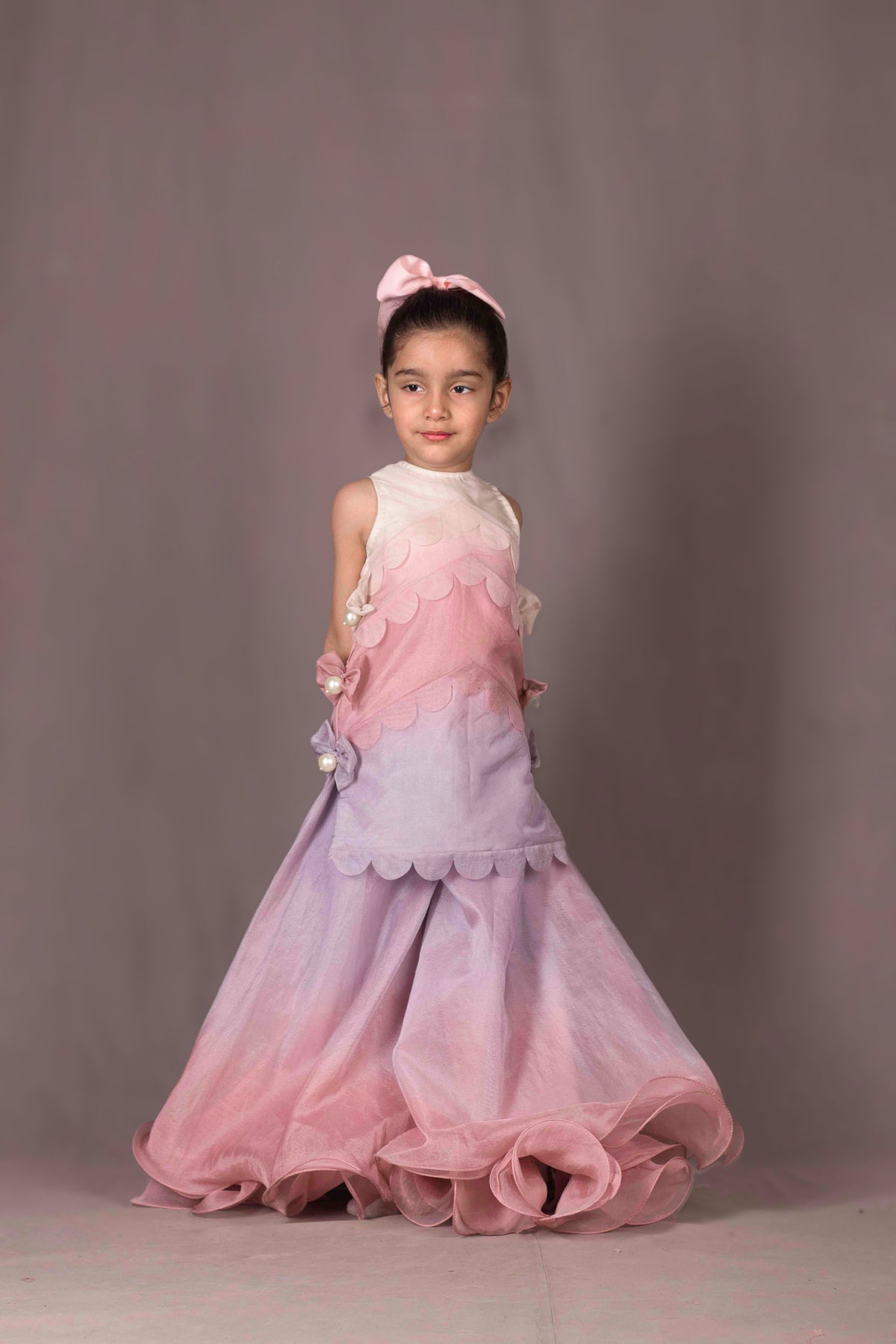 OMBRE BOW OUTFIT WITH PEARL DETAILING