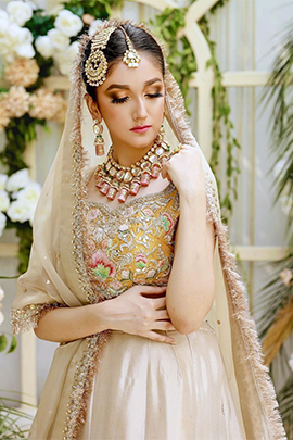 YELLOW BLOSUE GOLDEN LEHENGA
