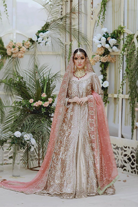 ROSE GOLD BRIDAL CORAL DUPATTA